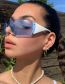 Fashion White Frame Light Mercury Rimless One-piece Pentagram Sunglasses