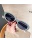 Fashion Bright Black Tea Oval Gradient Sunglasses