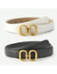 Fashion Cream Color Faux Leather Wide Belt With Metal Buckle