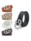 Fashion Camel Wide Belt In Faux Leather Metal With Diamond-encrusted Letter Buckle