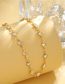 Fashion Gold Brass Zirconia Heart Geometric Chain Bracelet