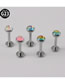 Fashion Brown And Black Flash 1.2*6*4mm 2 Batches Stainless Steel Round Gradient Piercing Geometric Lip Nails