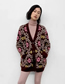 Fashion Brown Knit Jacquard Cardigan Jacket