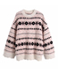 Fashion Pink Jacquard-knit Crewneck Sweater