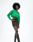 Fashion Green Wool-knit Crewneck Sweater