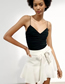 Fashion White Polyester Pleated Tie Skirt