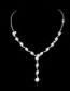 Fashion 858 Two-piece Pearl Suit Geometric Pearl Y Necklace And Earrings Set