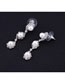 Fashion 858 Rhinestone Two-piece Set Geometric Pearl Y Necklace And Earrings Set