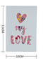 Fashion White Love Faux Patch Floral Half-fold Greeting Card