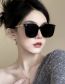Fashion Translucent Gray Flakes - Silver Legs Pc Square Large Frame Chain Sunglasses