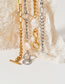 Fashion Gold Titanium Steel Pearl Panel Chain Necklace