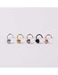 Fashion Colorful 0.8x7mm2 Starting Batch Stainless Steel Love Curved Rod Piercing Nose Nail