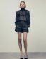 Fashion Black Polyester Jacquard High-rise Shorts