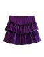Fashion Purple Polyester Layered Lace Culottes