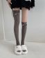 Fashion Black Knee Extended Bow Wool Over The Knee Socks