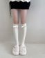 Fashion Milky White Knee Length Bow Wool Over The Knee Socks