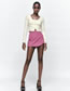 Fashion Pink Twill Slit High Waist Culottes