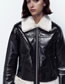 Fashion Black Fur Lapel Zipper Jacket