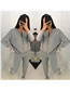 Fashion Green Knit Vest Jacket Small Feet Loose Pants Three -piece Suit