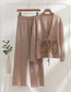 Fashion Pink Two Pieces Of Woven Belt H -shaped Solid Color Jacket Sweater