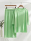 Fashion Light Green Two Pieces Of Knitted Skirts In The Sleeve Top