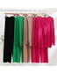 Fashion Rose Red Long -sleeved Round Neck Split Irregular Jackets Are Thin Knitted Two -piece Set