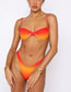 Fashion Red Nylon Gradient High Waist Two-piece Swimsuit