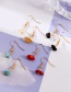 Fashion Champagne Copper Irregular Natural Stone Earrings