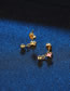Fashion Pink Single Price Titanium Steel Drip Oil Cross Bead Earrings