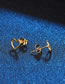 Fashion Single Price Titanium Steel Hollow Heart Stud Earrings