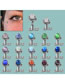 Fashion 2 Batches Of Cat's Eye Blue Titanium Steel Dragon Claw Cat's Eye Geometric Puncture Collarbone Nail