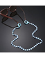 Fashion Blue Heart Solid Color Love Chain Glasses Chain