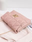 Fashion Pink Pu Rhombus Embroidered Thread Flip Messenger Bag