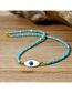 Fashion Blue Geometric Crystal Beaded Eye Necklace
