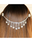 Fashion Silver Alloy Diamond Tassel Headband