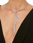 Fashion Silver Alloy Zirconia Geometric Tassel Necklace