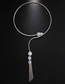 Fashion Silver Alloy Zirconia Geometric Tassel Necklace