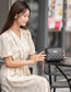 Fashion Grey Pu Rhombus Embroidered Thread Large Capacity Messenger Bag