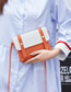 Fashion Orange Pu Contrasting Flap Messenger Bag