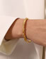 Fashion Gold Titanium Steel Diamond And Pearl Cuff Bracelet