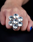 Fashion The Flowers Alloy Diamond Geometric Flower Ring