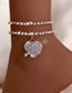 Fashion Gold Alloy Diamond Claw Chain Love Anklet
