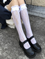 Fashion Beige Nylon Lace Embroidered Socks