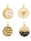Fashion Golden 1 Copper Inlaid Zircon Drop Oil Crescent Planet Pendant Accessories