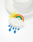 Fashion Color Acrylic Cloud Rainbow Water Drop Brooch