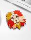 Fashion Color Cartoon Acrylic Lion Head Brooch