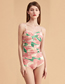 Fashion Pink Conjoined Polyester Print Crinkled One-piece Swimsuit