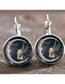 Fashion Bronze 6# (2 Pieces) Geometric Print Round Timepiece Hoop Earrings
