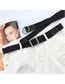 Fashion Black 2 Founded Buckle Woven Elastic Loose Belt