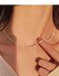 Fashion Silver 3 Diamond Pendant Sparkling 520 Necklace